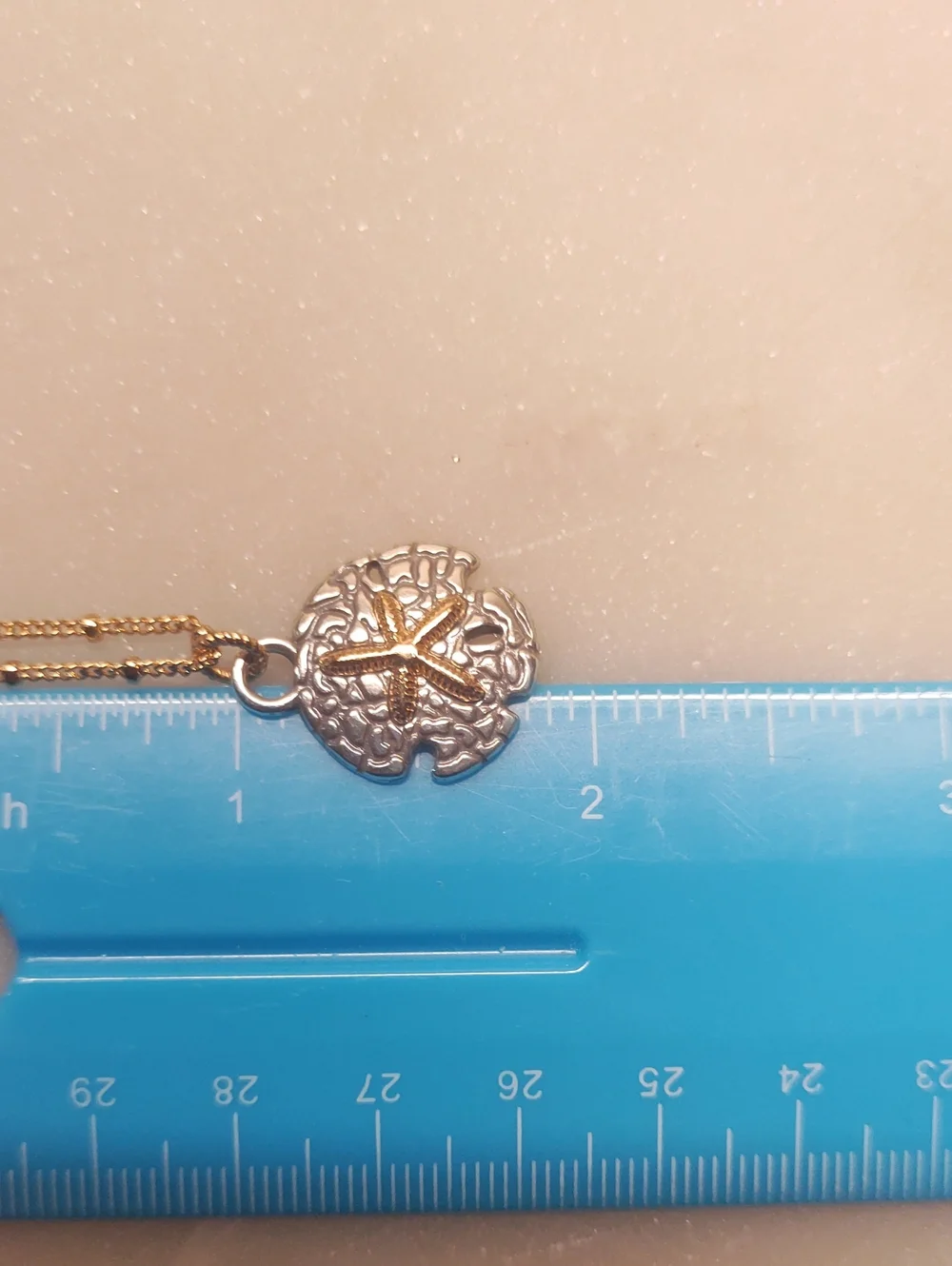 NEW! Brighton Sunset Cove Sand Dollar Pendant Necklace Two Tone Silver And Gold